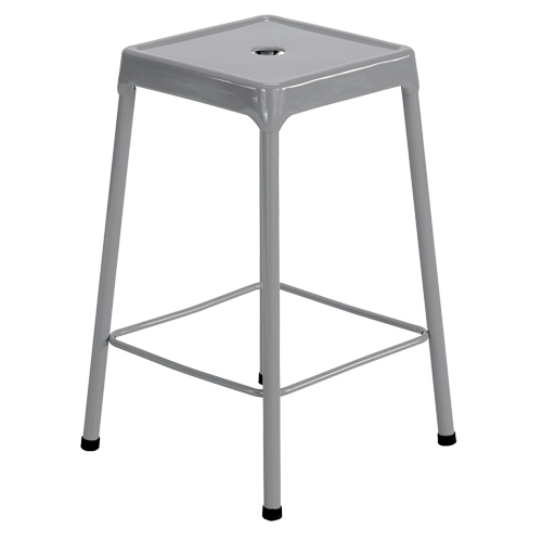 Tabouret en acier pour comptoir Safco, Stationnaire, Fixe, 25", Acier Si&egrave;ge, Gris Superchem Industries