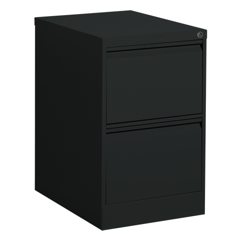 Vertical Filing Cabinet, Steel, 2 Drawers, 18-1/7" W x 25" D x 29" H, Black Superchem Industries