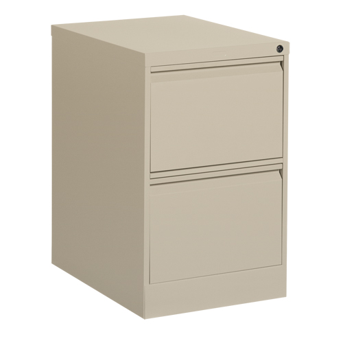 Vertical Filing Cabinet, Steel, 2 Drawers, 18-1/7" W x 25" D x 29" H, Beige Superchem Industries