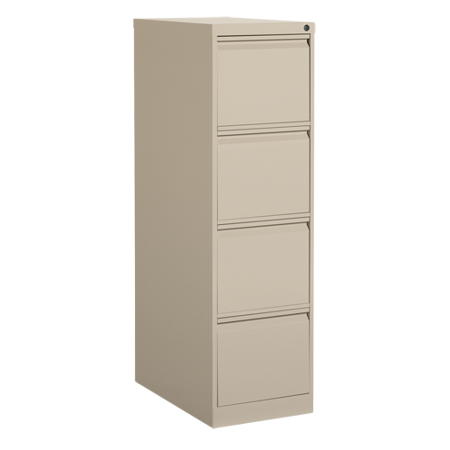 Vertical Filing Cabinet, Steel, 4 Drawers, 15-1/7" W x 25" D x 52" H, Beige Superchem Industries