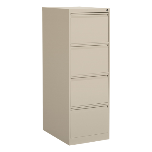 Vertical Filing Cabinet, Steel, 4 Drawers, 18-1/7" W x 25" D x 52" H, Beige Superchem Industries