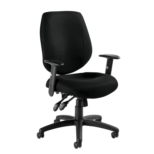 Six 31 Operator Chair, Fabric, Black, 250 lbs. Capacity Superchem Industries