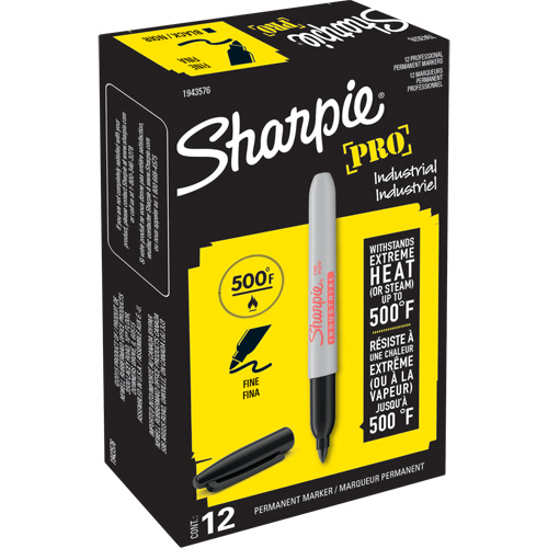 Marqueur permanent Pro, Noir, Pointe Fin Superchem Industries