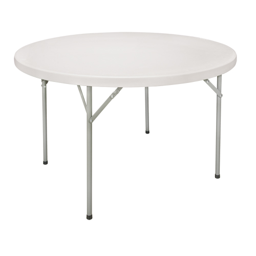 Table pliante, Ronde, 48" l x 48" la, Poly&eacute;thyl&egrave;ne, Blanc Superchem Industries