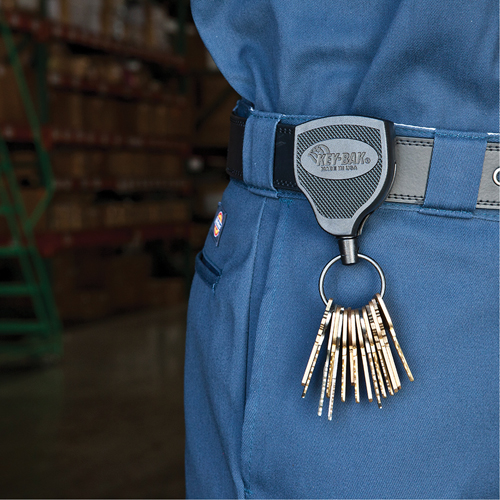 Super48 Heavy-Duty Retractable Key Holder, Polycarbonate, 48" Cable, Belt Clip Attachment Superchem Industries