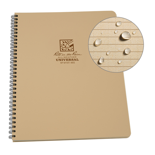 Side-Spiral Notebook, Soft Cover, Tan, 64 Pages, 4-5/8" W x 7" L Superchem Industries