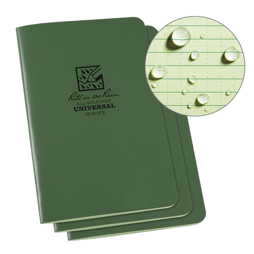 Carnet de notes, Couverture souple, Vert, 48 Pages, 4-5/8" , 7"  Superchem Industries