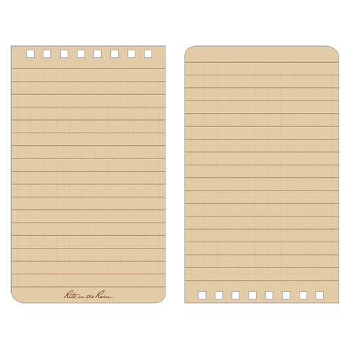 Pocket Top-Spiral Notebook, Soft Cover, Tan, 100 Pages, 3" W x 5" L Superchem Industries