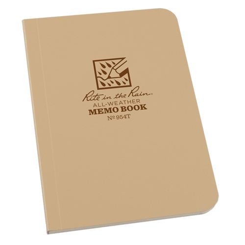 Memo Book, Soft Cover, Tan, 112 Pages, 3-1/2" W x 5" L Superchem Industries