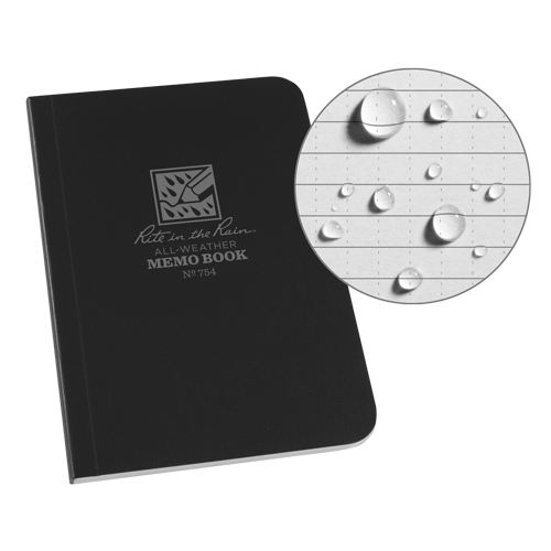 Livre m&eacute;mo, Couverture souple, Noir, 112 Pages, 3-1/2" , 5"  Superchem Industries
