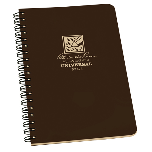 Side-Spiral Notebook, Soft Cover, Brown, 64 Pages, 4-5/8" W x 7" L Superchem Industries