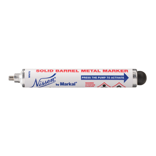 Nissen&reg; Solid Barrel Metal Marker, Liquid, White Superchem Industries