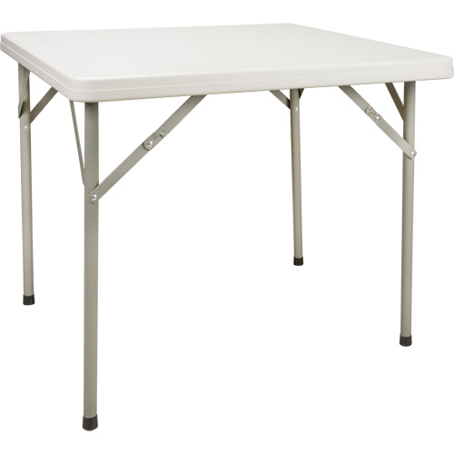Table pliante, Carr&eacute;e, 34" l x 34" la, Poly&eacute;thyl&egrave;ne, Blanc Superchem Industries
