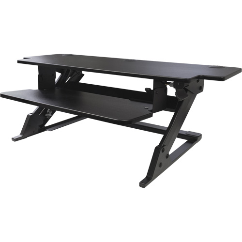 Poste de travail assis-debout Goya, Mod&egrave;le de bureau, 20" h x 42" la x 16" p, Noir Superchem Industries