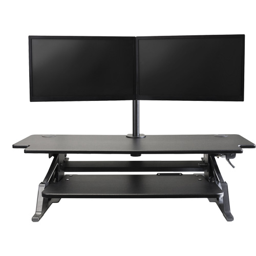 Poste de travail assis-debout Goya, Mod&egrave;le de bureau, 20" h x 42" la x 16" p, Noir Superchem Industries