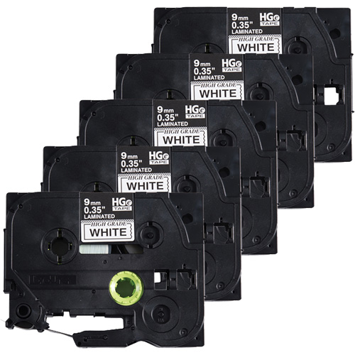 Laminated Tape, 9 mm x 8 m, Black on White Superchem Industries