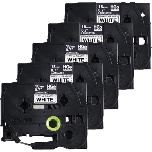 Laminated Tape, 18 mm x 8 m, Black on White Superchem Industries