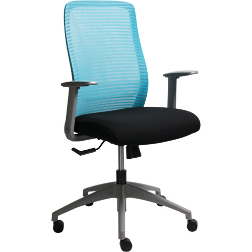 Chaise de bureau ajustable s&eacute;rie Era, Tissu/Mailles, Bleu, Capacit&eacute; 275 lb Superchem Industries