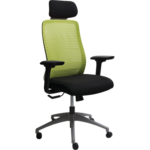 Chaise de bureau ajustable s&eacute;rie Era avec appui-t&ecirc;te, Tissu/Mailles, Vert, Capacit&eacute; 275 lb Superchem Industries