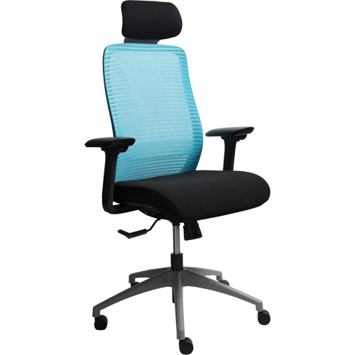 Chaise de bureau ajustable s&eacute;rie Era avec appui-t&ecirc;te, Tissu/Mailles, Bleu, Capacit&eacute; 275 lb Superchem Industries