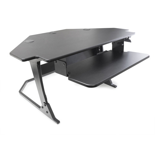 Poste de travail assise/debout pour bureau de coin Goya, Mod&egrave;le de bureau, 20" h x 42" la x 37-4/5" p, Noir Superchem Industries