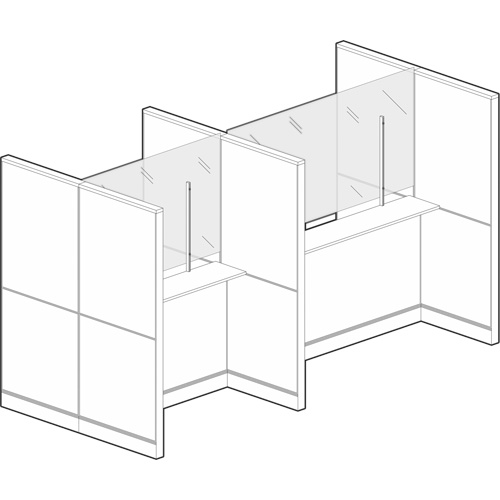 Clamp Mount Sneeze Guard, 48" W x 36" H Superchem Industries