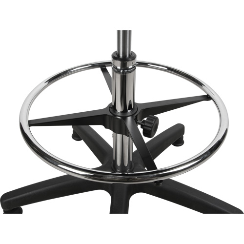 Tabouret robuste et ergonomique, Stationnaire, Ajustable, 39” - 48”, Polyur&eacute;thane Si&egrave;ge, Noir Superchem Industries