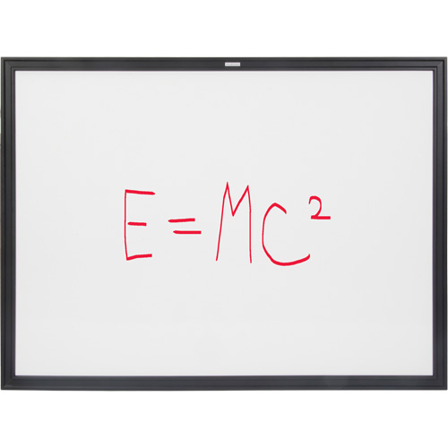Black MDF Frame Whiteboard, Dry-Erase/Magnetic, 48" W x 36" H Superchem Industries