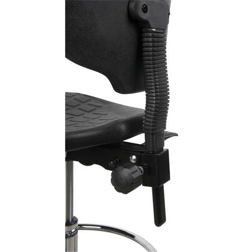 Heavy-Duty Ergonomic Stool, Mobile, Adjustable, 39" - 48", Polyurethane Seat, Black Superchem Industries