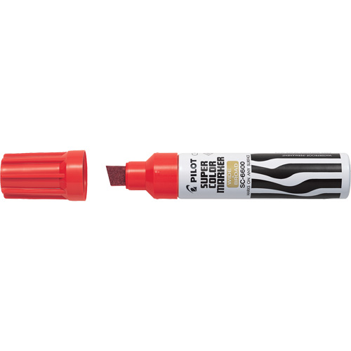 Super Colour Jumbo Permanent Marker, Red, Chisel Tip Superchem Industries