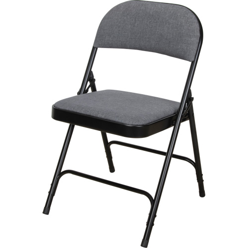 Deluxe Fabric Padded Folding Chair, Steel, Grey, 300 lbs. Weight Capacity Superchem Industries