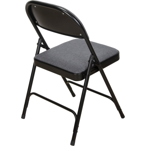 Deluxe Fabric Padded Folding Chair, Steel, Grey, 300 lbs. Weight Capacity Superchem Industries