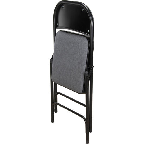 Deluxe Fabric Padded Folding Chair, Steel, Grey, 300 lbs. Weight Capacity Superchem Industries