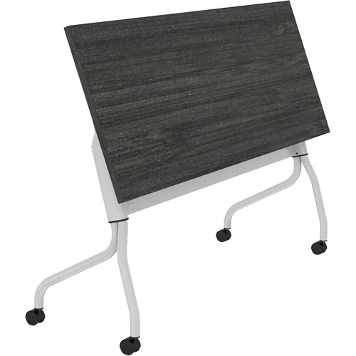 Newland Flip-Top Training Table, 24" L x 60" W x 29-1/2" H, Dark Brown Superchem Industries
