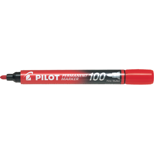 Series 100 Permanent Marker, Red, Bullet Tip Superchem Industries