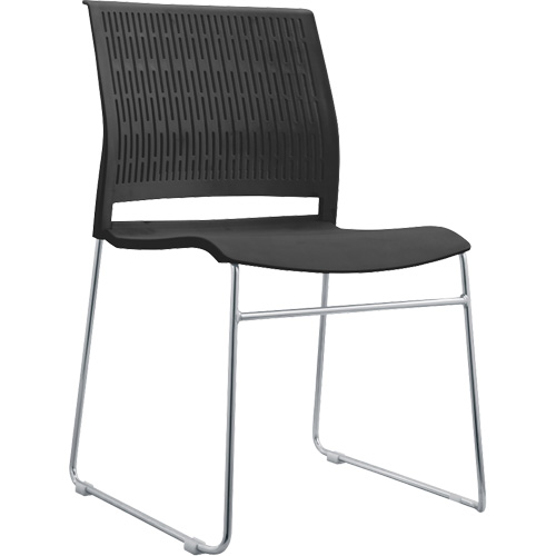 Chaises empilables, Polypropyl&egrave;ne, Hauteur 32-3/8", Capacit&eacute; 250 lb, Noir Superchem Industries