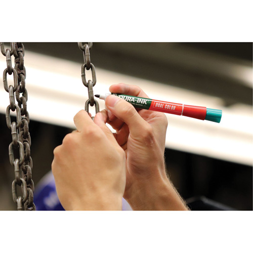 Markal&reg; Dura-Ink&reg; Dual Colour Permanent Ink Marker, Green/Red, Bullet Tip Superchem Industries
