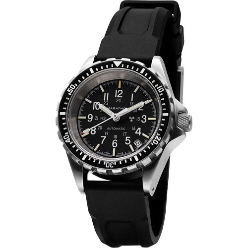 Montre Steel Navigator avec date sur ensemble bracelet en caoutchouc noir de trois morceaux, Num&eacute;rique, &agrave; piles, 36 mm, Noir Superchem Industries