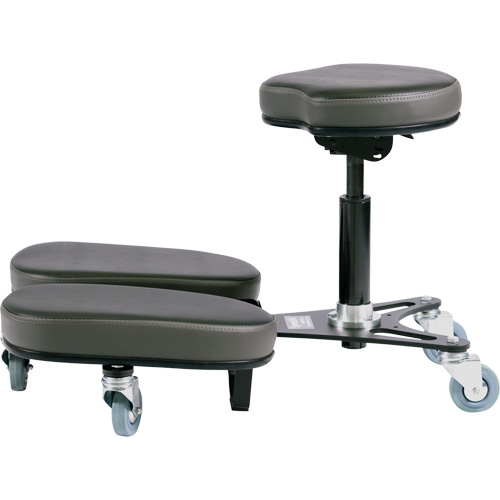 Chaise &agrave; genoux r&eacute;glable, Vinyle, Noir/gris Superchem Industries