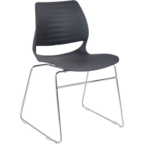 Stacking Chairs, Polypropylene, 32" High, 250 lbs. Capacity, Black Superchem Industries