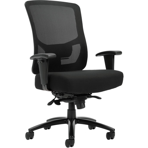 Chaise &agrave; dossier haut avec m&eacute;canisme &agrave; basculement synchronis&eacute; robuste Raven 400, Mailles, Noir, Capacit&eacute; 400 lb Superchem Industries