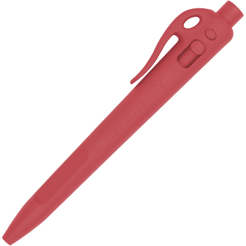 Stylo &agrave; bille d&eacute;tectable avec agrafe, Rouge, 1 mm, R&eacute;tractable Superchem Industries