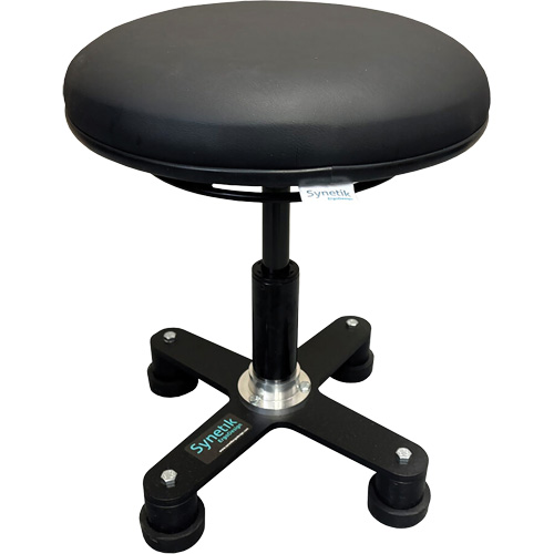 Tabouret ergonomique OmniStool, Mobile, Ajustable, Vinyle Si&egrave;ge, Noir Superchem Industries