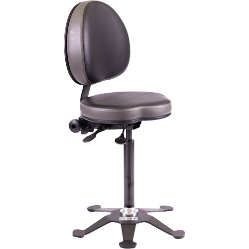 TA190 Ergonomic Industrial Stool, Stationary, Adjustable, Vinyl Seat, Black Superchem Industries
