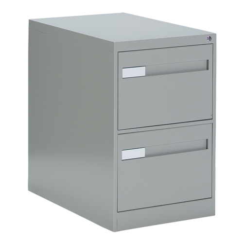 Vertical Filing Cabinet with Recessed Drawer Handles, 2 Drawers, 18.15" W x 26.56" D x 29" H, Grey Superchem Industries