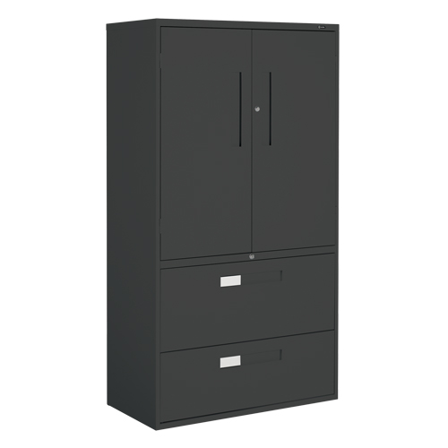 Multi-Stor Cabinet, Steel, 3 Shelves, 65-1/4" H x 36" W x 18" D, Black Superchem Industries