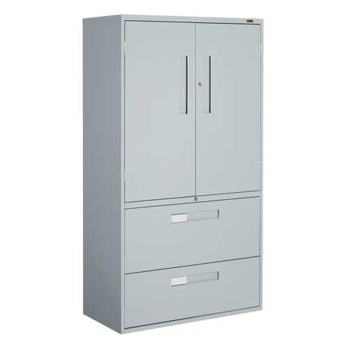 Multi-Stor Cabinet, Steel, 3 Shelves, 65-1/4" H x 36" W x 18" D, Grey Superchem Industries