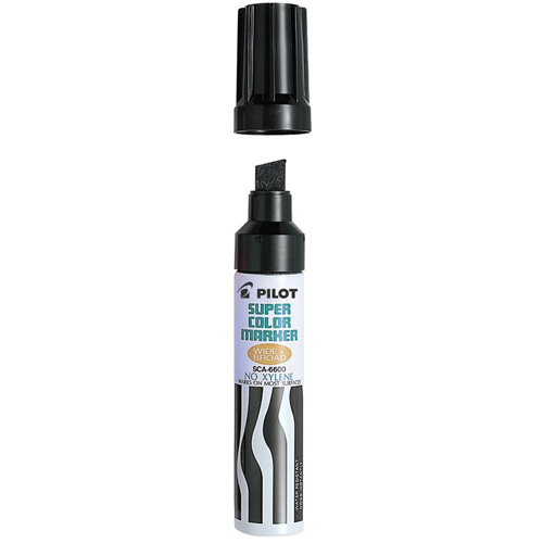 Refillable Super Colour Permanent Marker, Black, Chisel Tip Superchem Industries