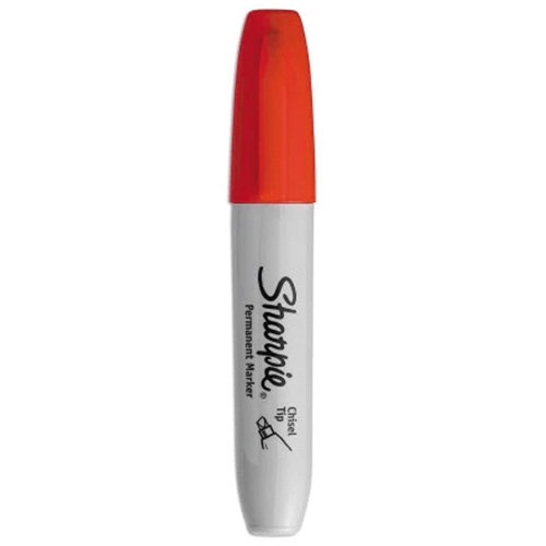 Marqueur permanent, Rouge, Pointe Ciseau Superchem Industries