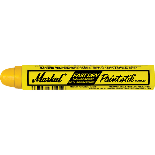 B&acirc;tons de peinture Paintstik &agrave; s&eacute;chage rapide 50° &agrave; 150°F, B&acirc;ton plein, Jaune Superchem Industries